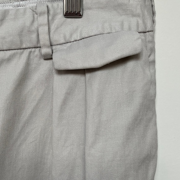 BABATON Artitzia Linen Blend Pleated Taupe Pants Pleats Side Pockets Fly Front - Picture 4 of 13